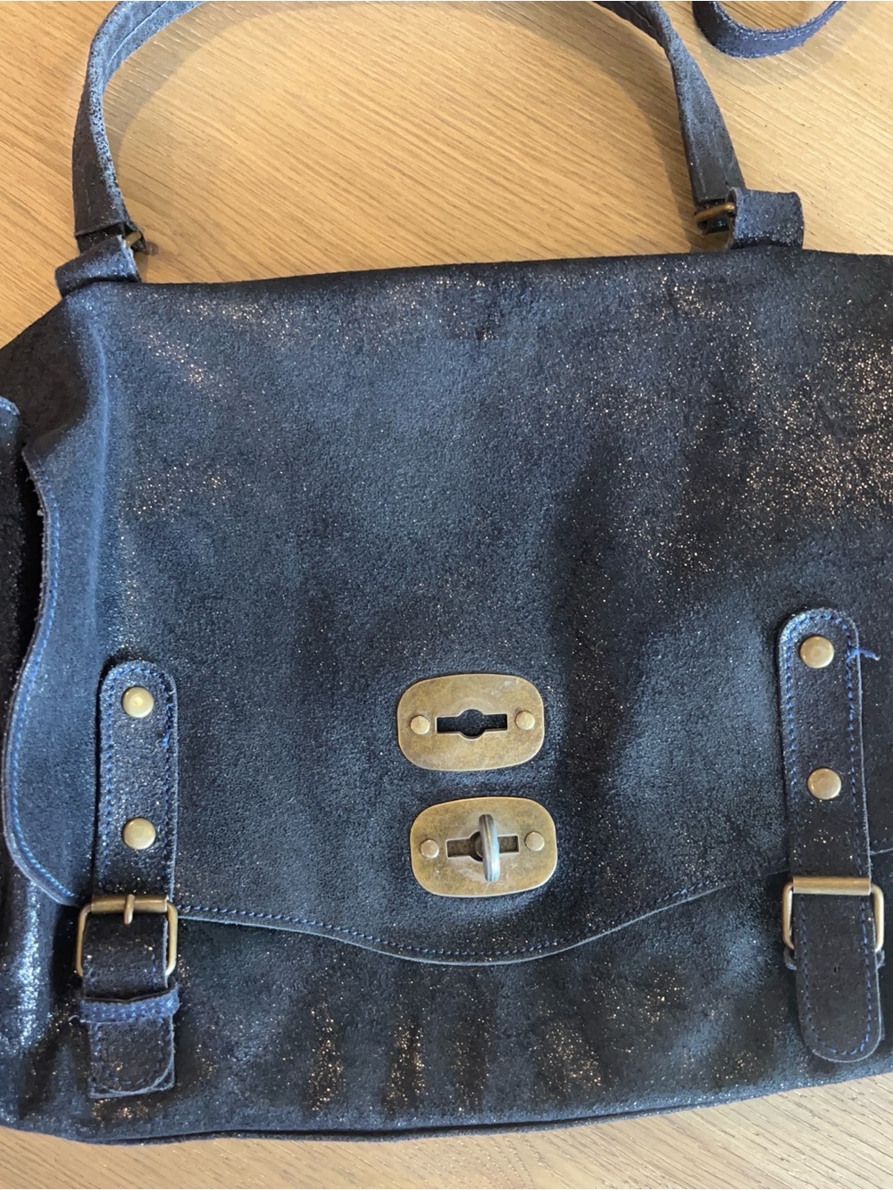 Merci Marie Suede Satchel Made in Italy - Picture 12 of 15
